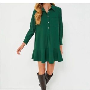 Tuckernuck Forest Green Long Sleeve Dress Medium Worn Once